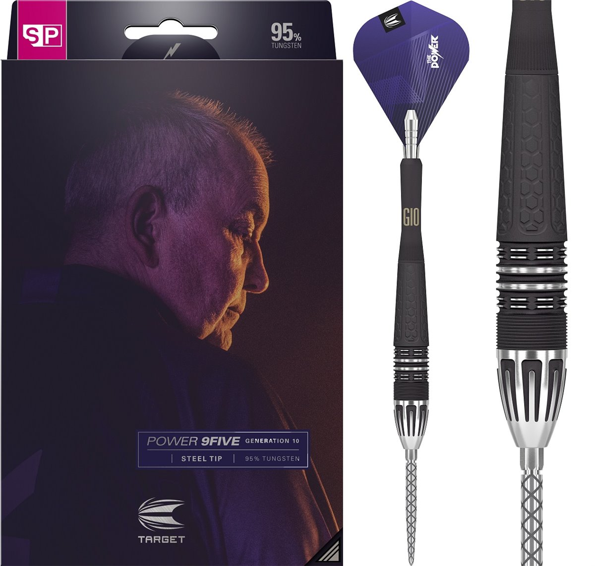 Target Phil the Power Taylor 9FIVE 95% G10 Swiss Point 2023 Steeldarts 22/24/26 Gramm Steeldarts