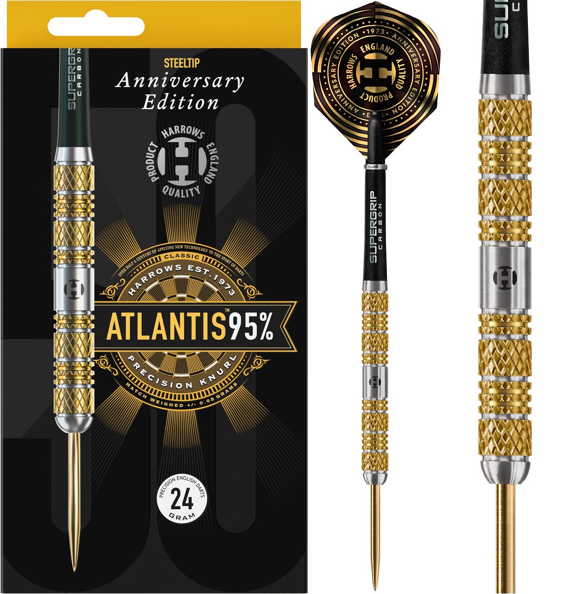 Harrows Atlantis 95% Steeldarts 22/24/26 Gramm Steeldarts 